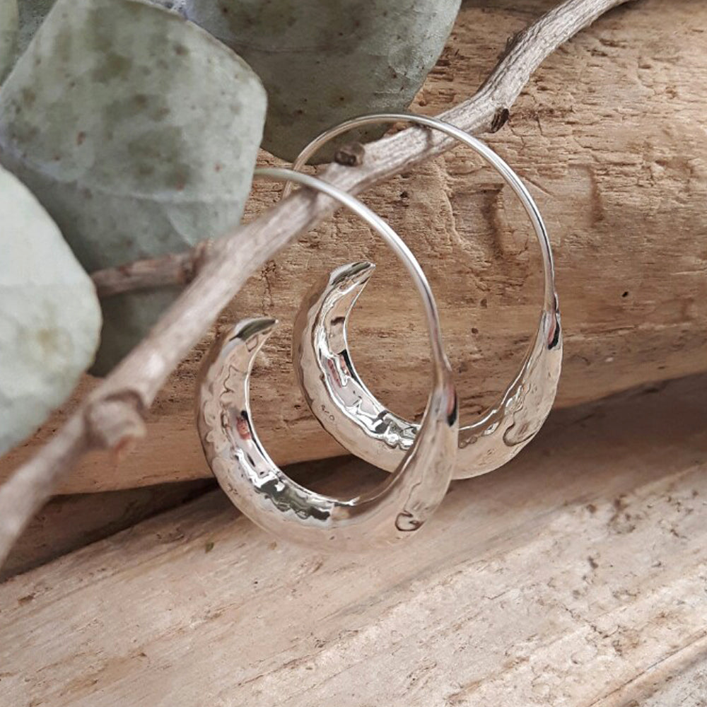 Liberty Hammered Loop Hoop Earrings