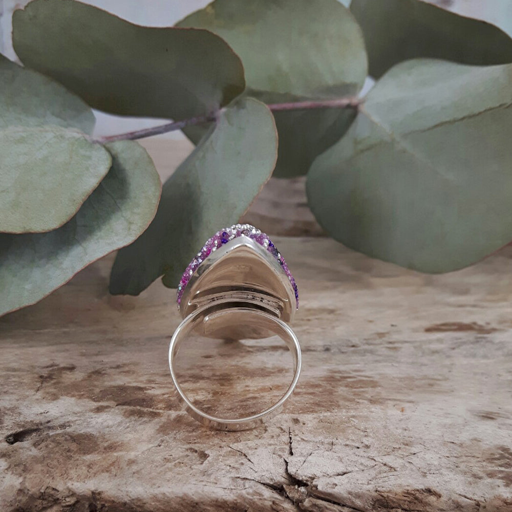 lilac ring sterling silver jewellery UK