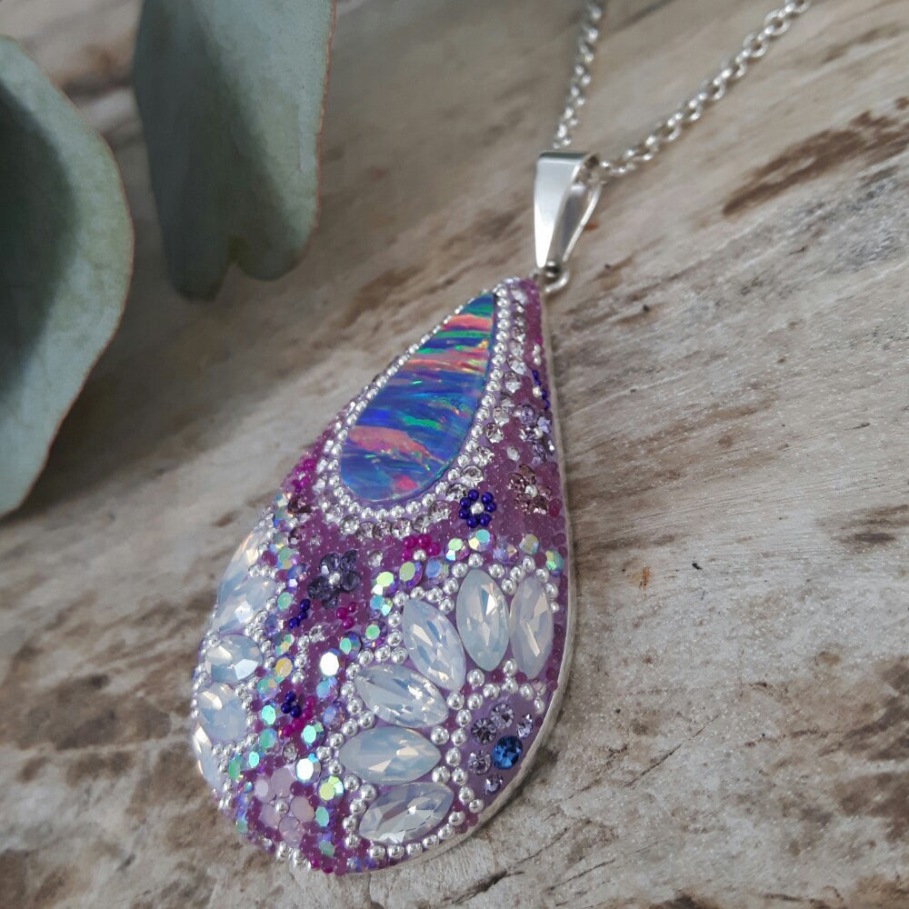 lilac pendant intricate handcrafted bead detail