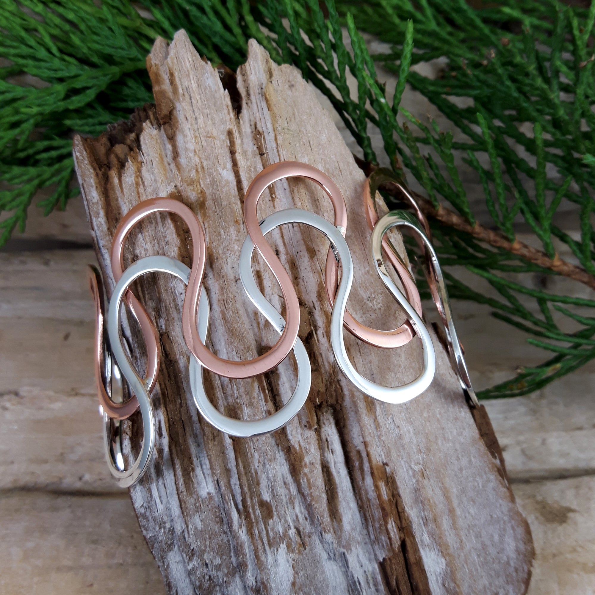 Duo Medusa Silver/Copper Cuff