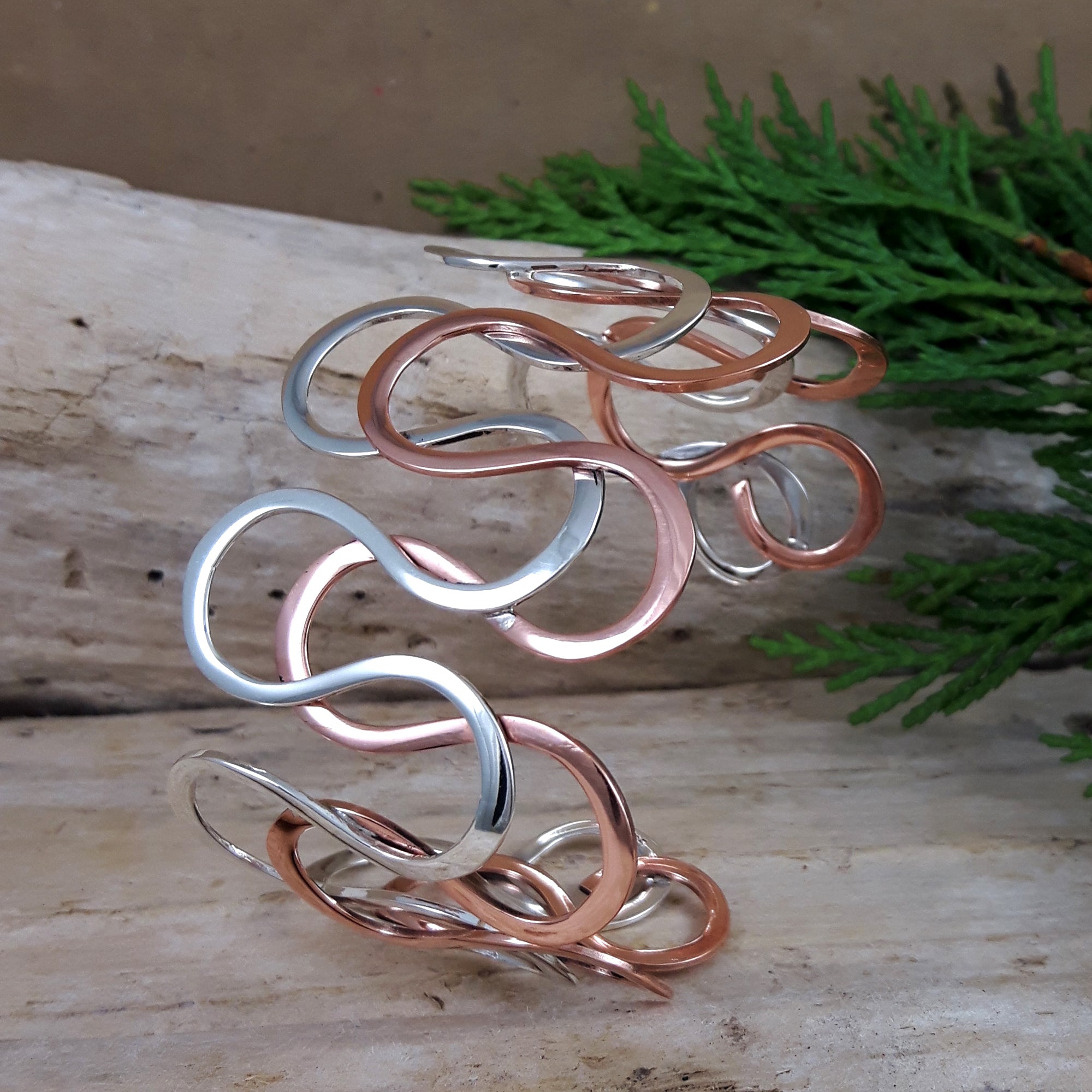 Duo Medusa Silver/Copper Cuff