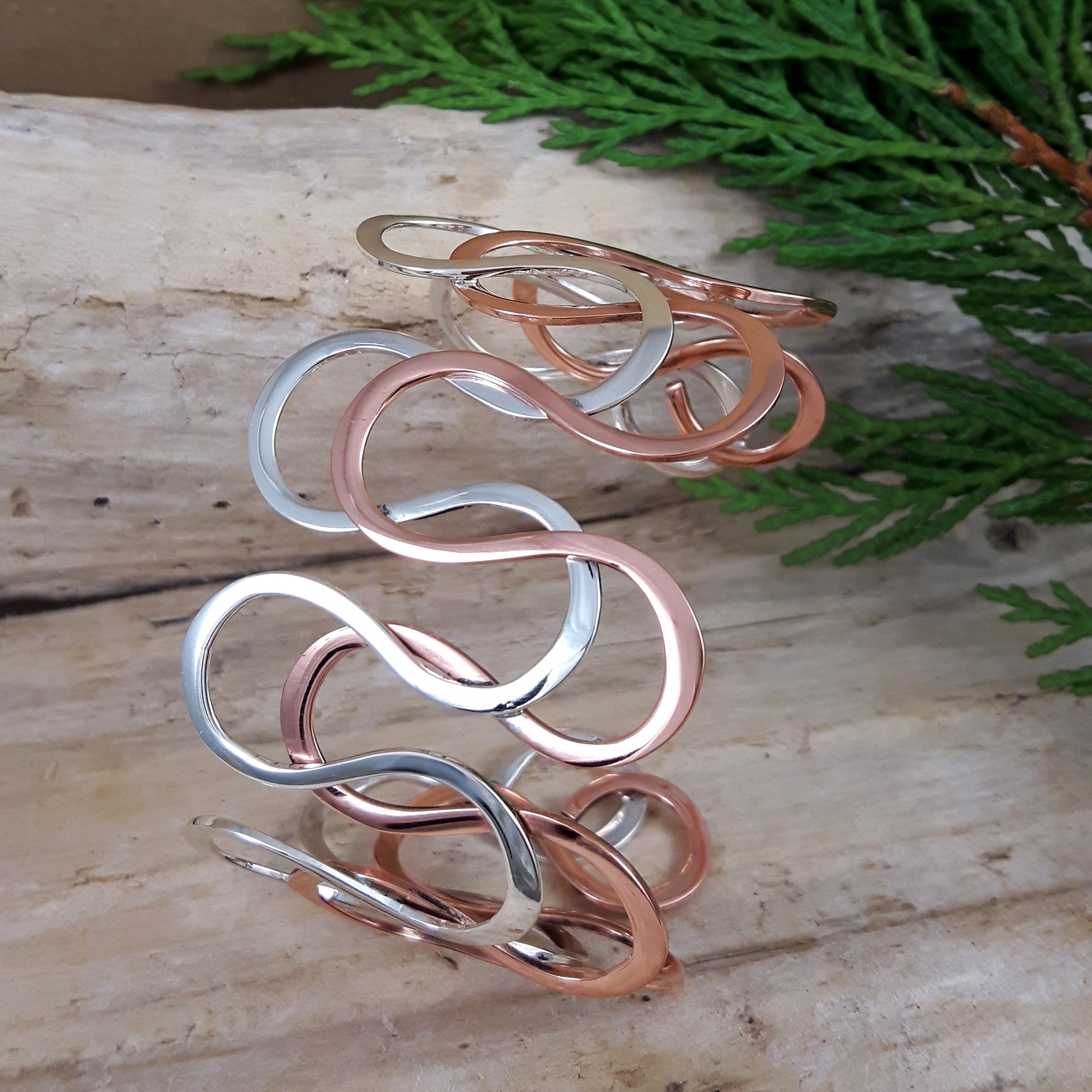 Duo Medusa Silver/Copper Cuff