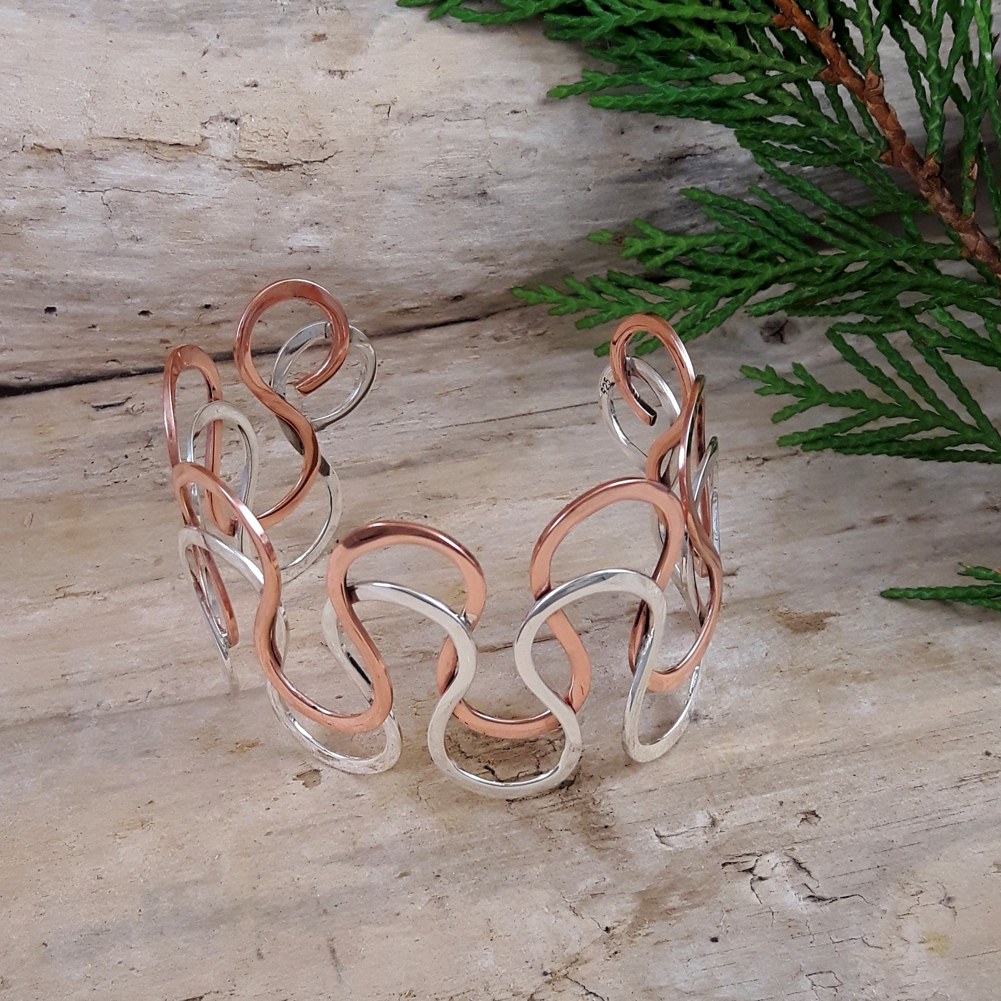 Duo Medusa Silver/Copper Cuff