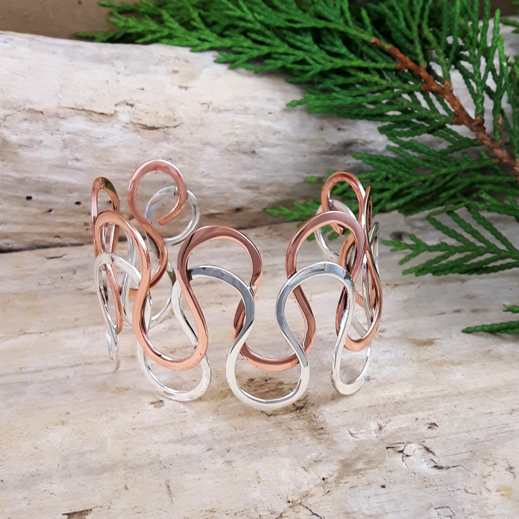 Duo Medusa Silver/Copper Cuff