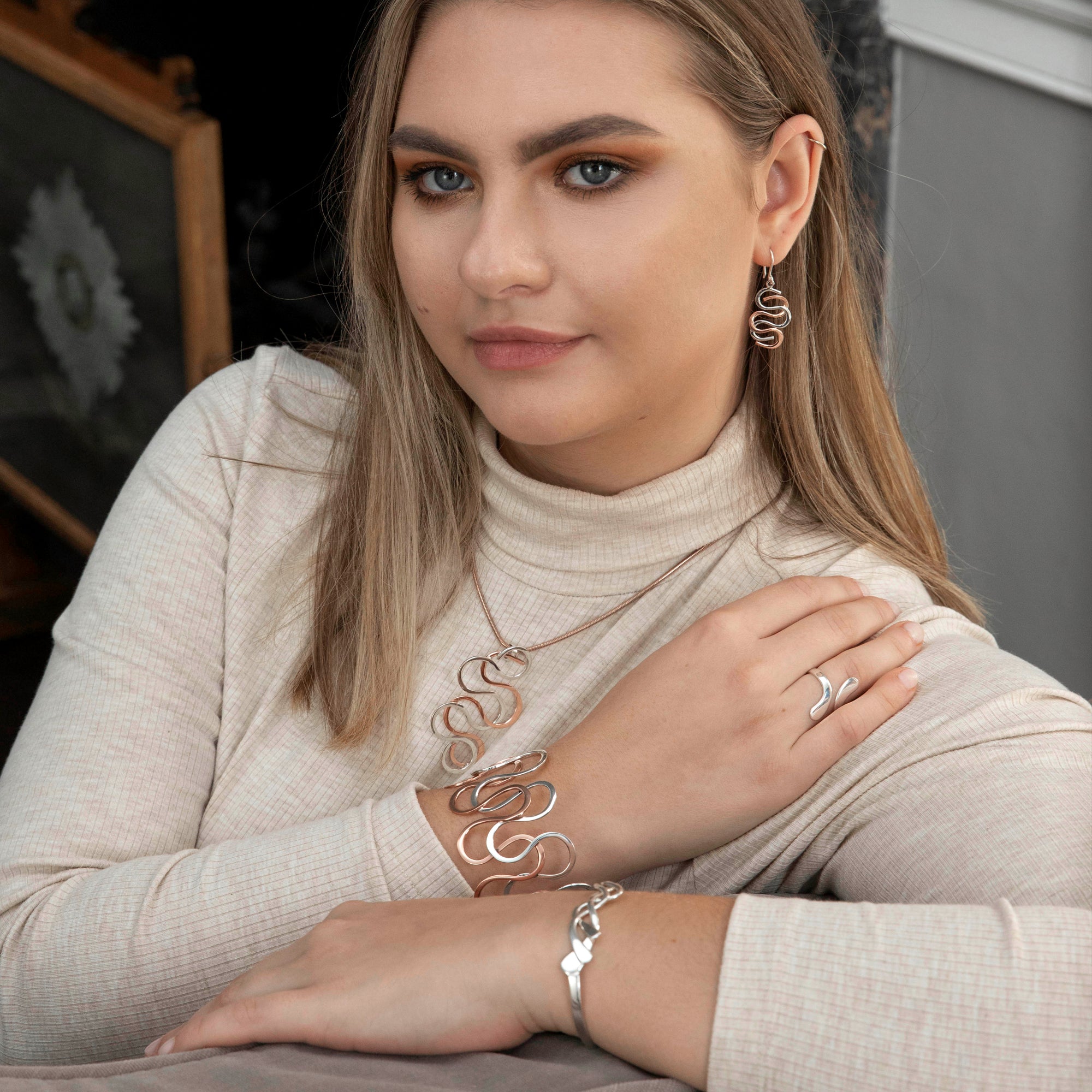 Duo Medusa Silver/Copper Cuff