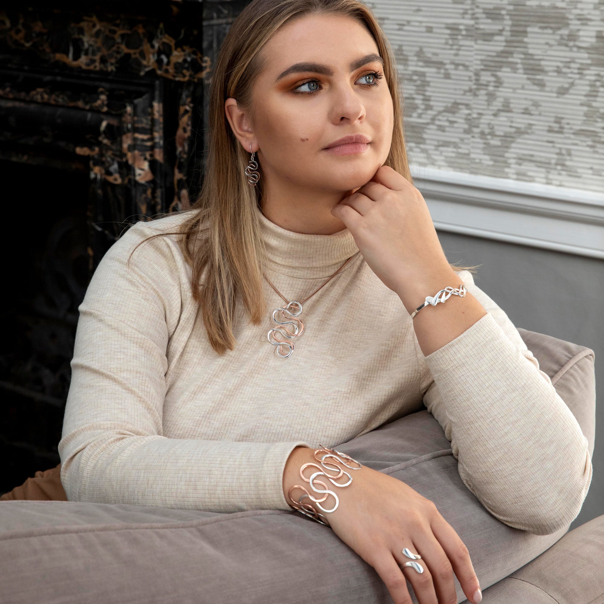 Duo Medusa Silver/Copper Cuff