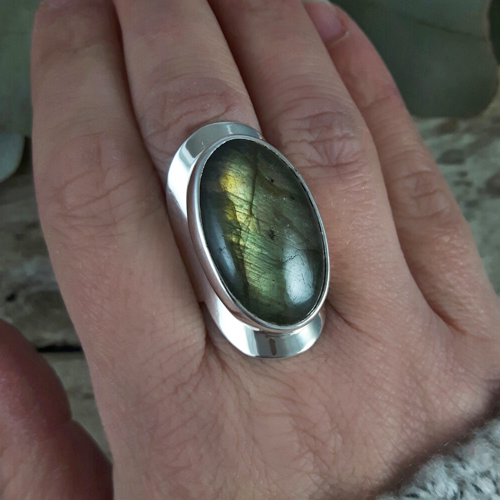 Monet Labradorite Oval L Adjustable Ring C