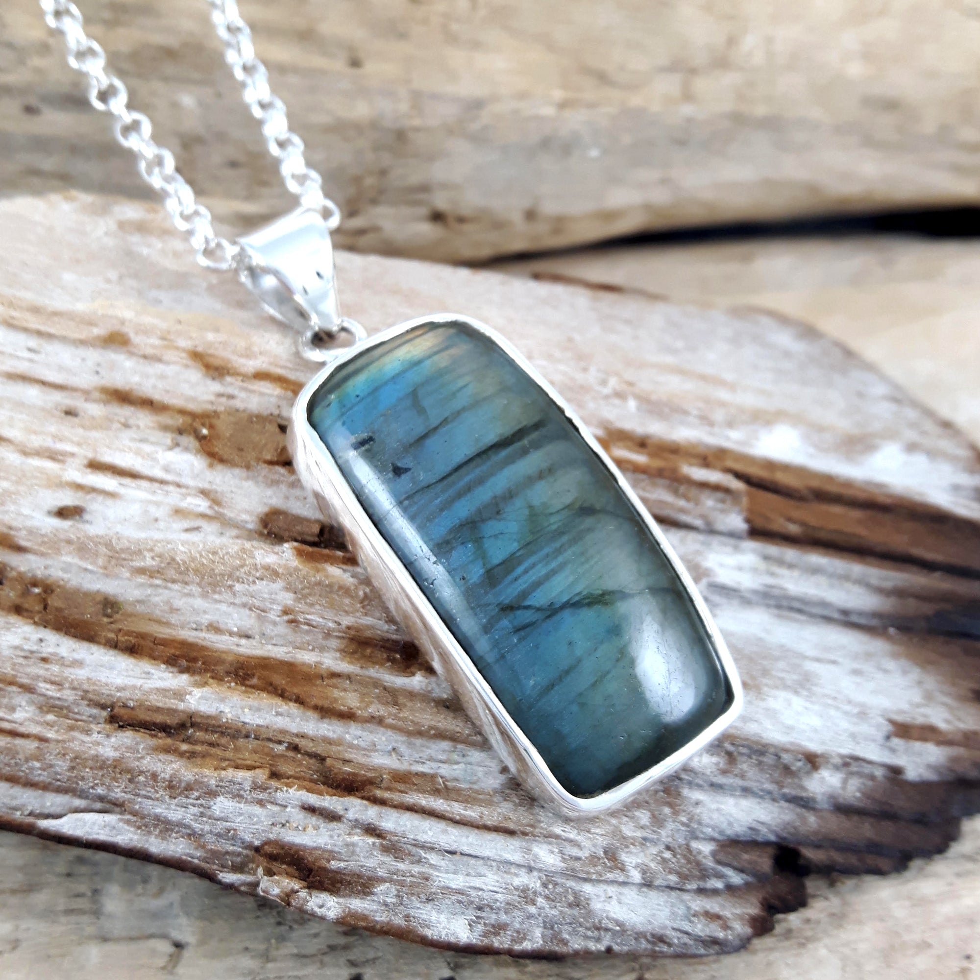 Monet Labradorite XL Rectangle Pendant