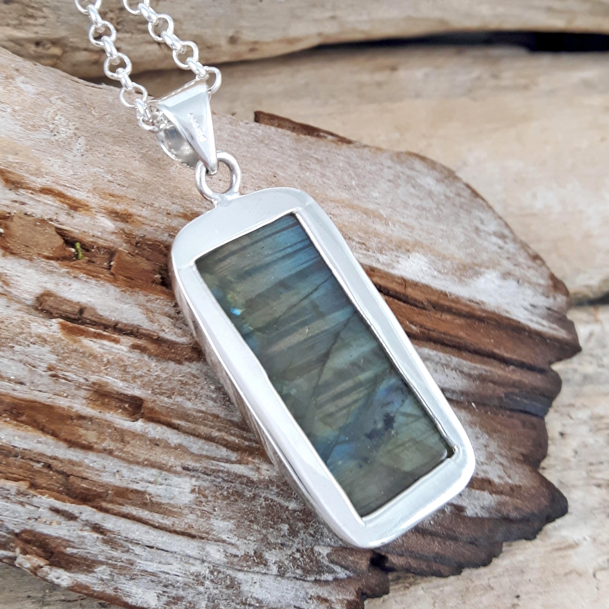 Monet Labradorite XL Rectangle Pendant