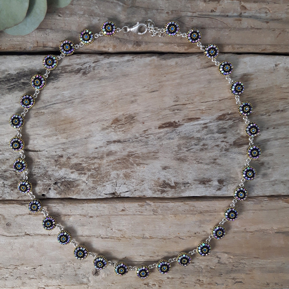 FURTHER REDUCED! Allegra Purple Shimmer Rd Daisy Necklace