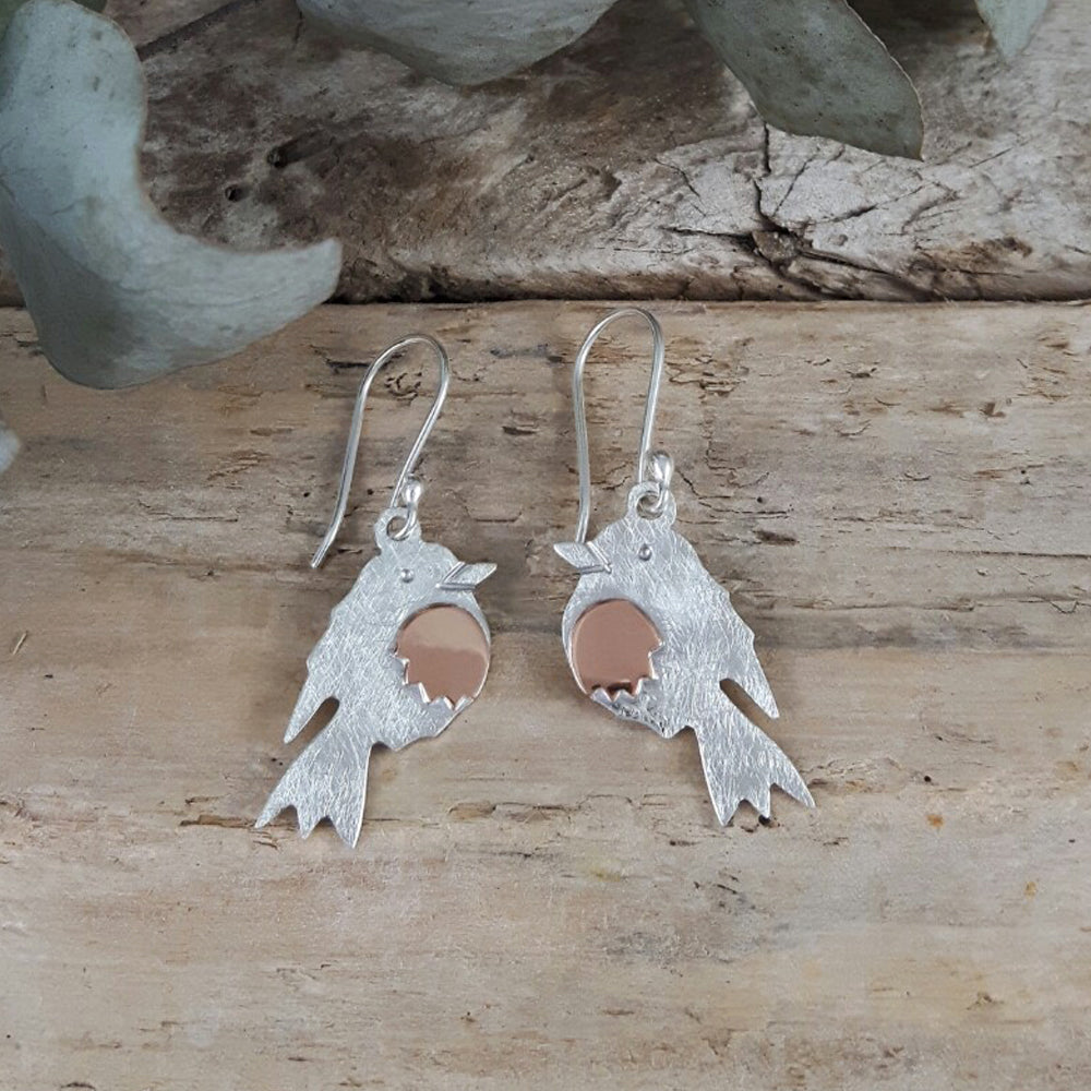 Duet Robin Silver/Copper Drop Earrings