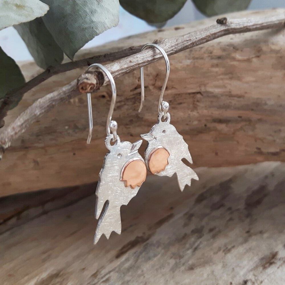 Duet Robin Silver/Copper Drop Earrings