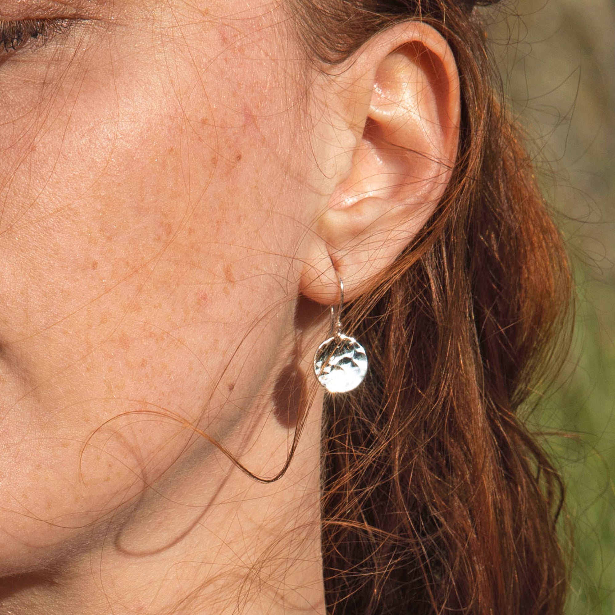 Roma Round Hammered Earrings