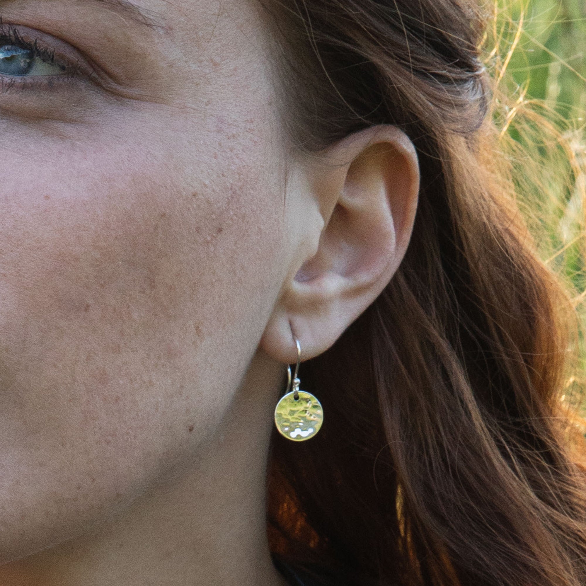 Roma Round Hammered Earrings