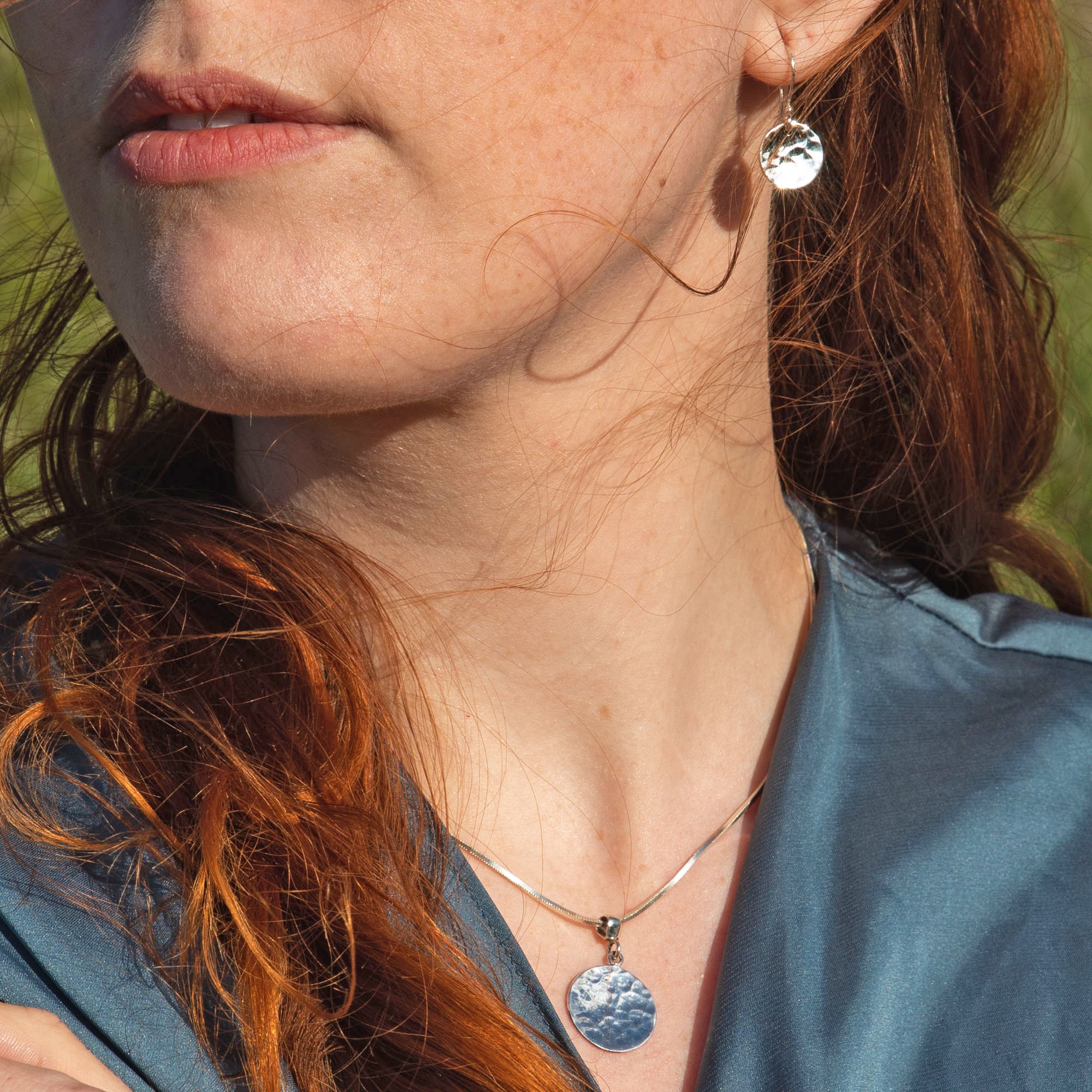 Roma Round Hammered Earrings