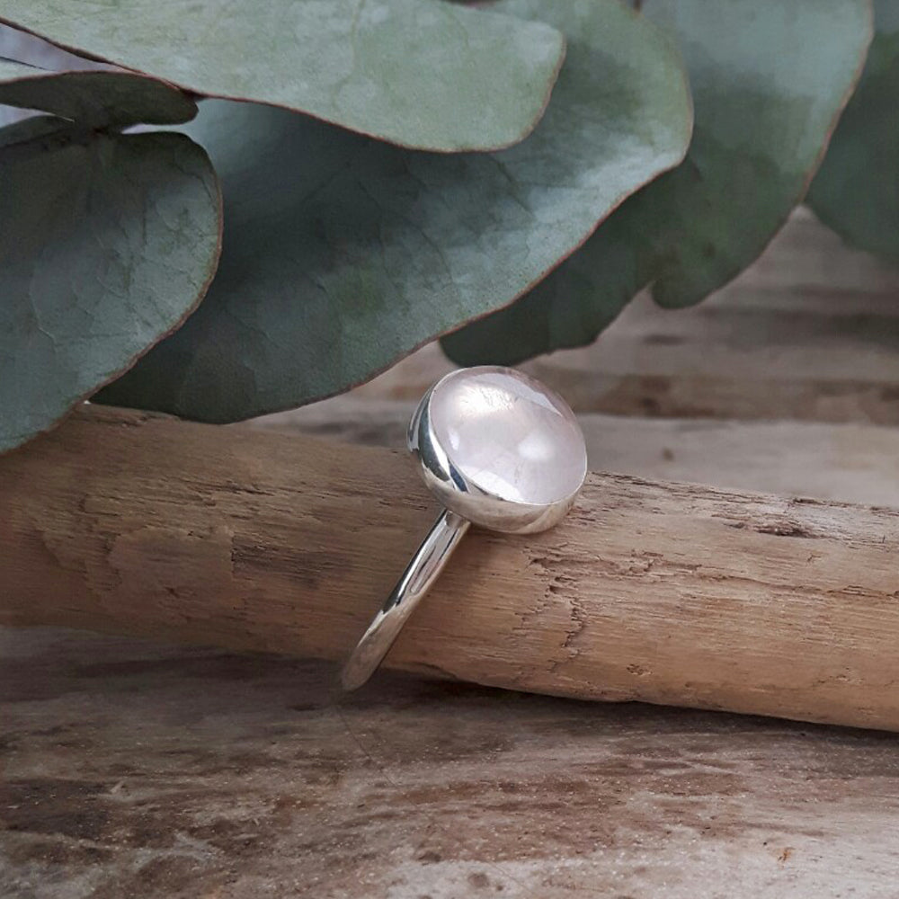 Grace Rose Quartz Ring Size P