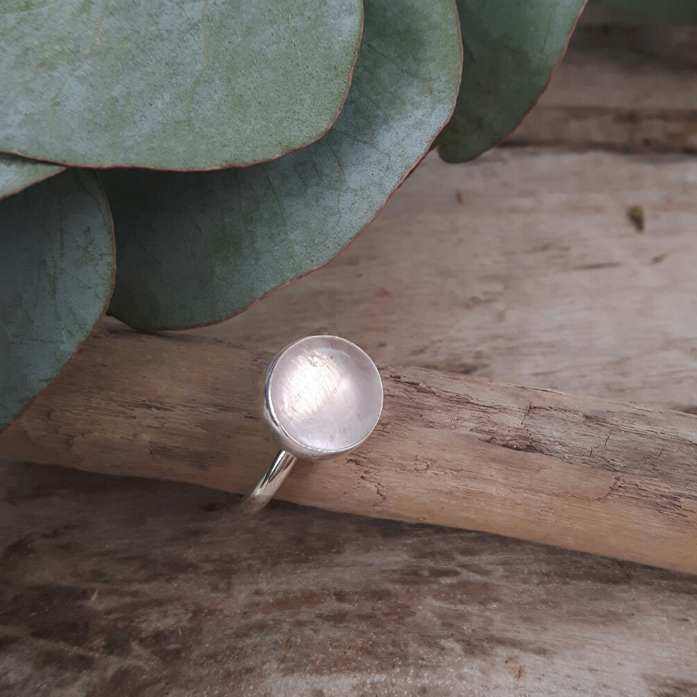 Grace Rose Quartz Ring Size P