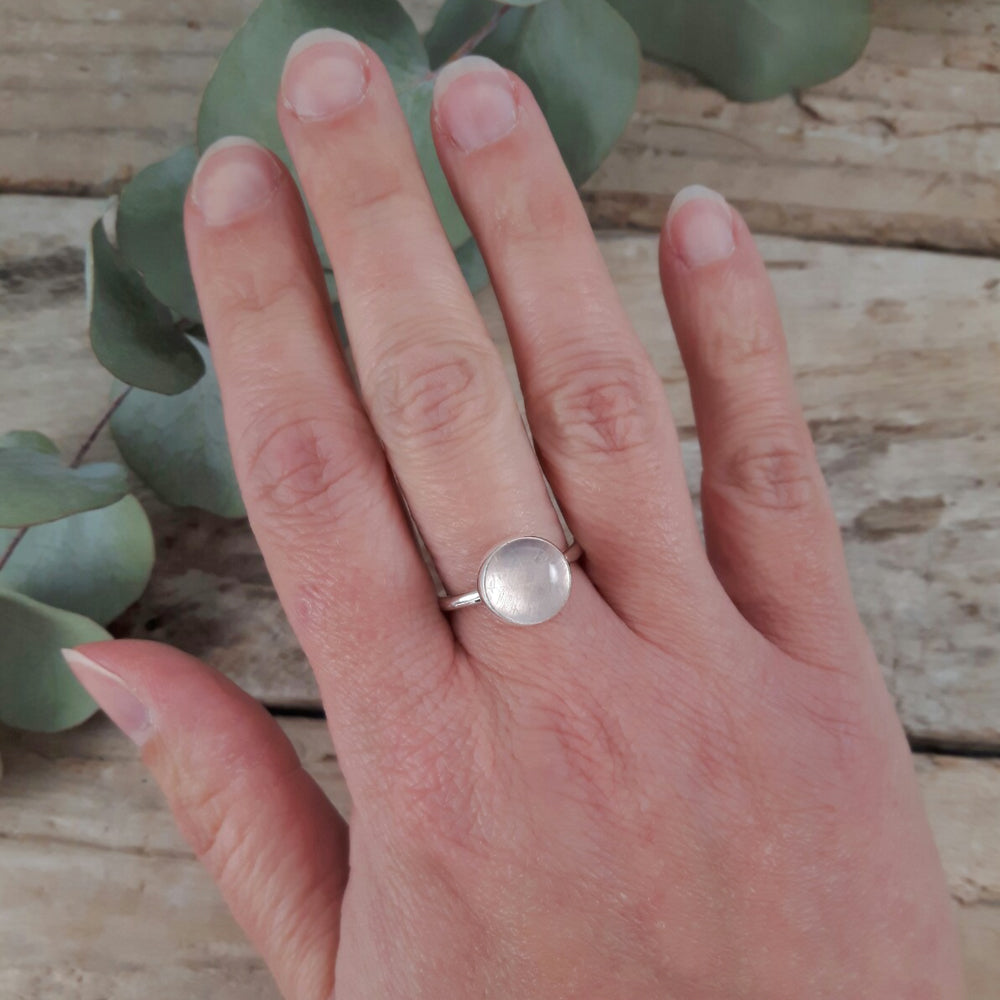 Grace Rose Quartz Ring Size P