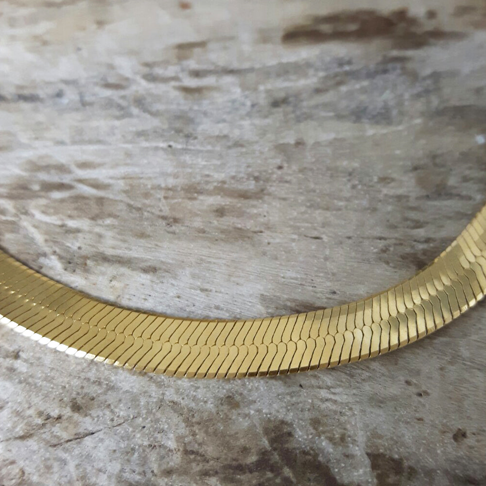 Snake Chain 18.5cm Wide Gold Bracelet