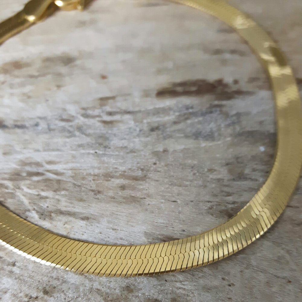 Snake Chain 18.5cm Wide Gold Bracelet