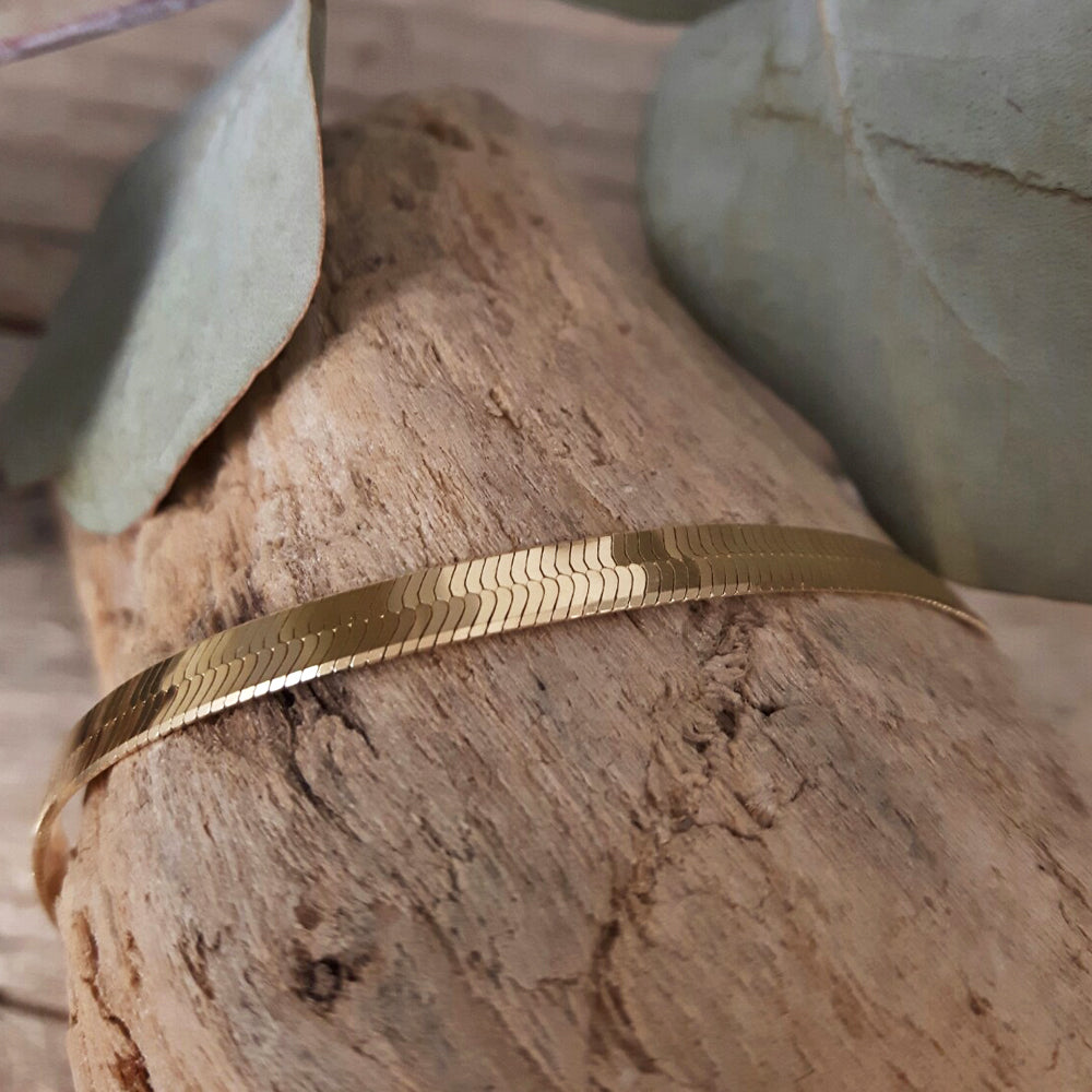 Snake Chain 18.5cm Wide Gold Bracelet