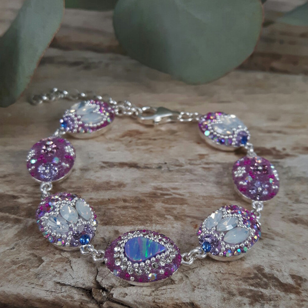 statement lilac dream bracelet with cultured opal and crystal detail