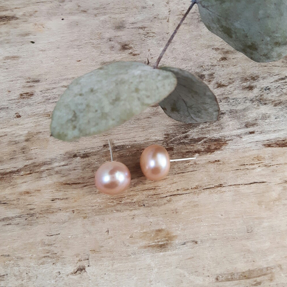 Pink Pearl Large Stud Earrings