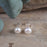 White Pearl Medium Stud Earrings