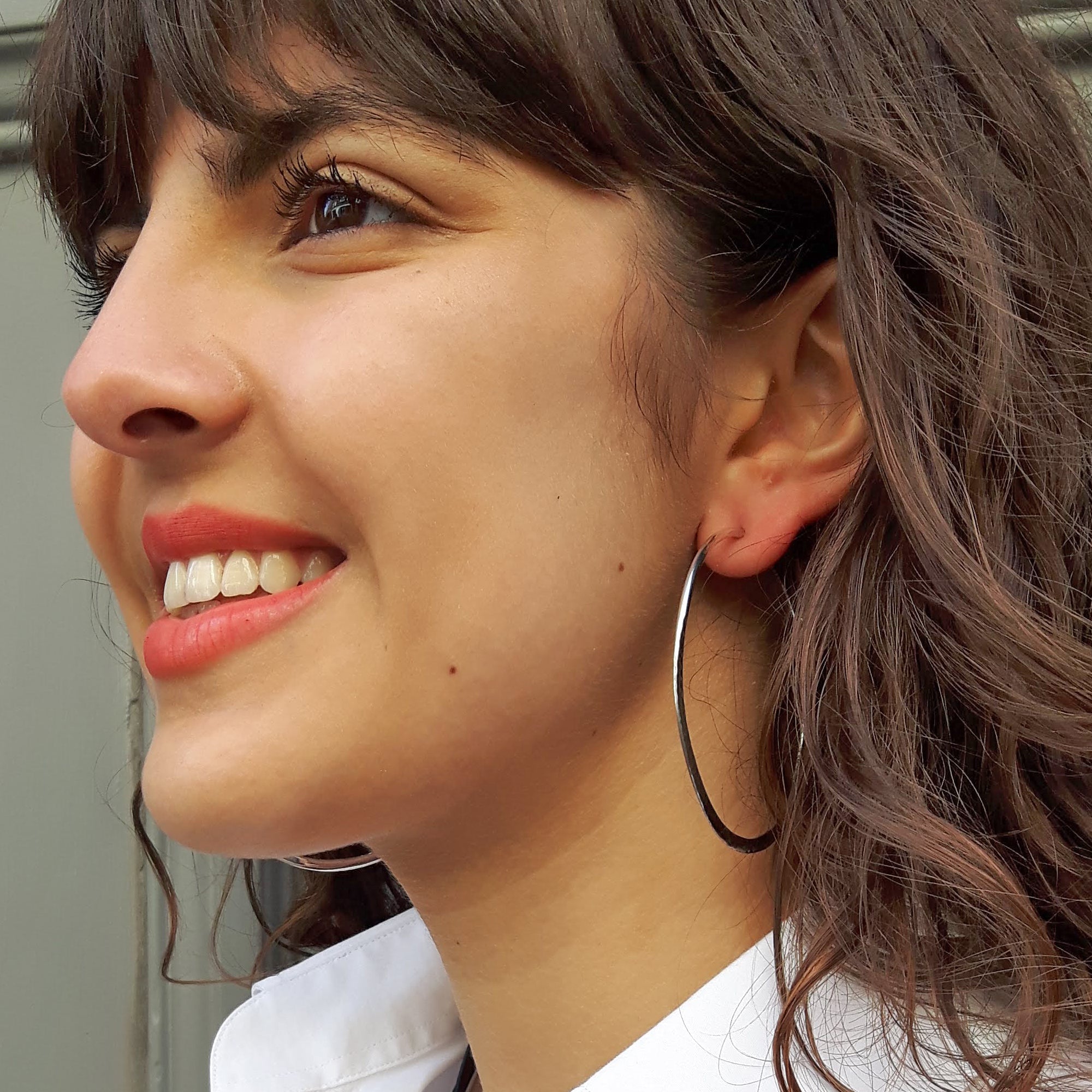 Toro 6cm Hoop Pol/Ham Earrings