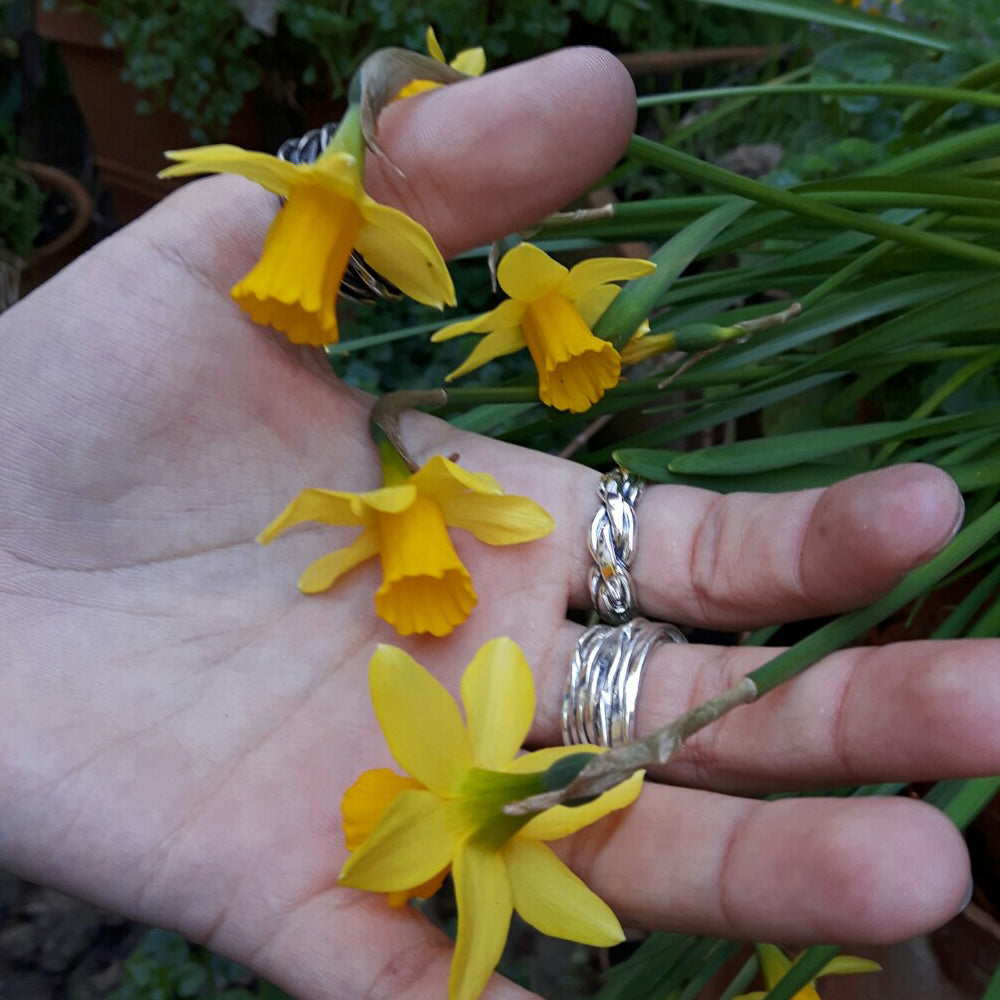 Lattice Wide Silver Ring Handcrafted in Sterling Silver