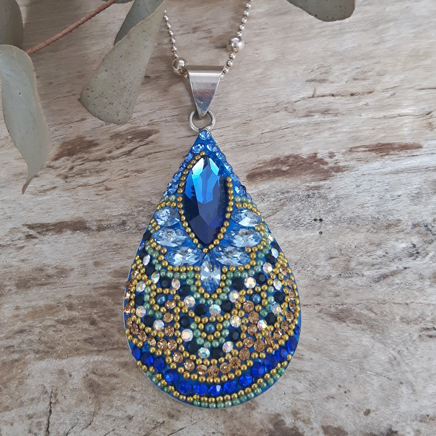 SAMPLE PERFECTLY IMPERFECT Allegra Azure Teardrop Pendant