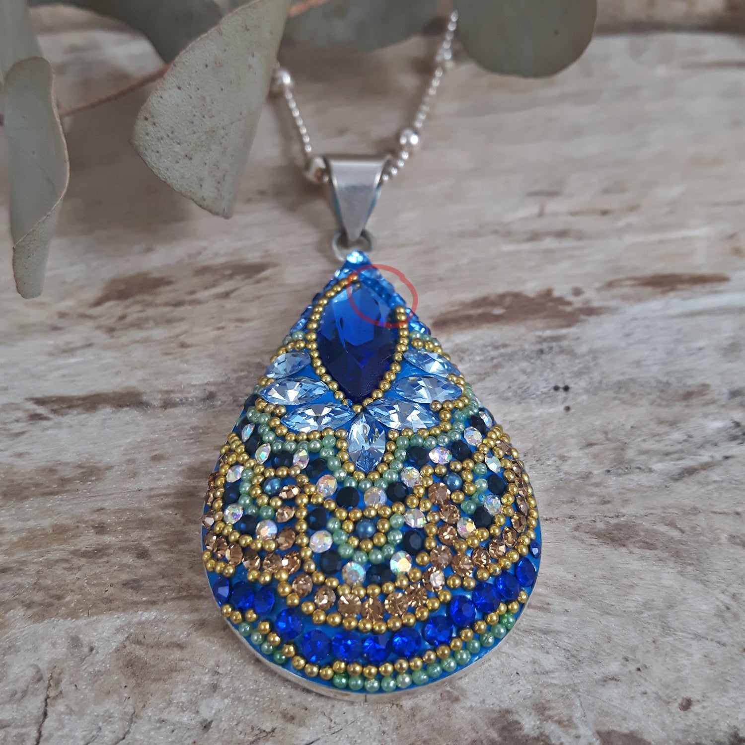 SAMPLE PERFECTLY IMPERFECT Allegra Azure Teardrop Pendant