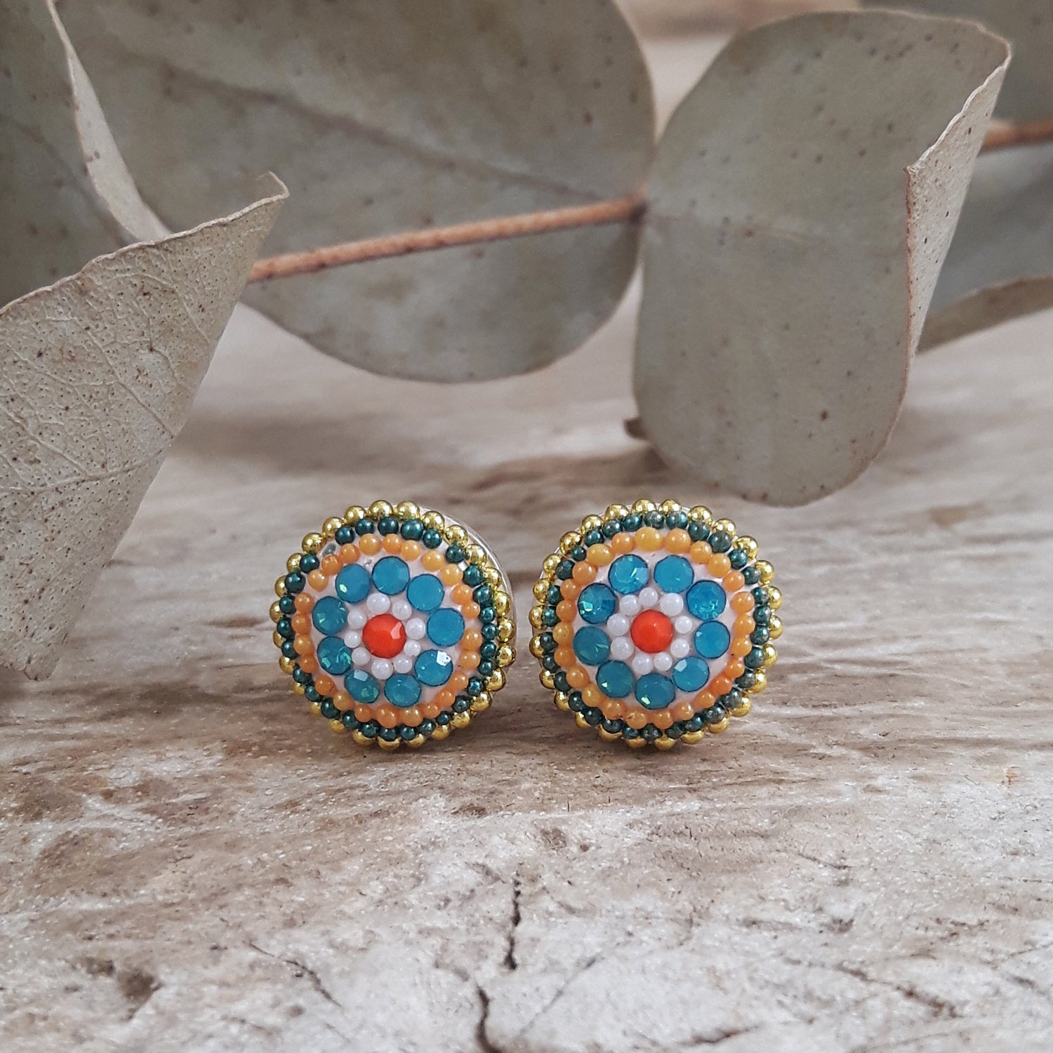 SAMPLE Allegra Bloom Coin Round Stud Earrings