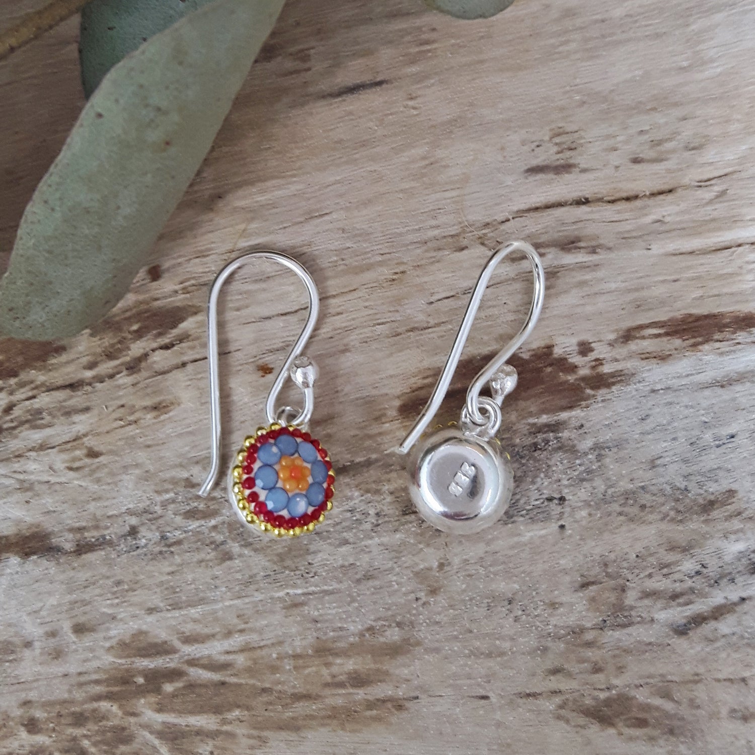 Allegra Bloom Coral Round Mini Drop Earrings