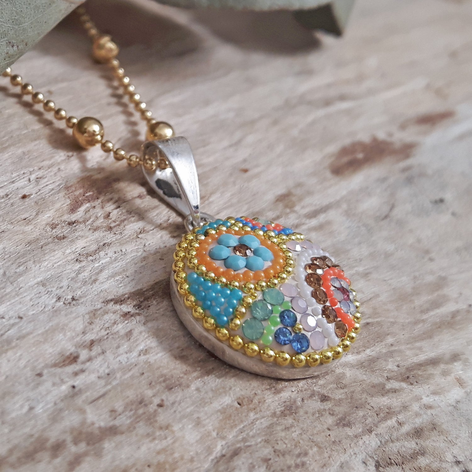 Allegra Coin Bloom Turquoise Small Pendant
