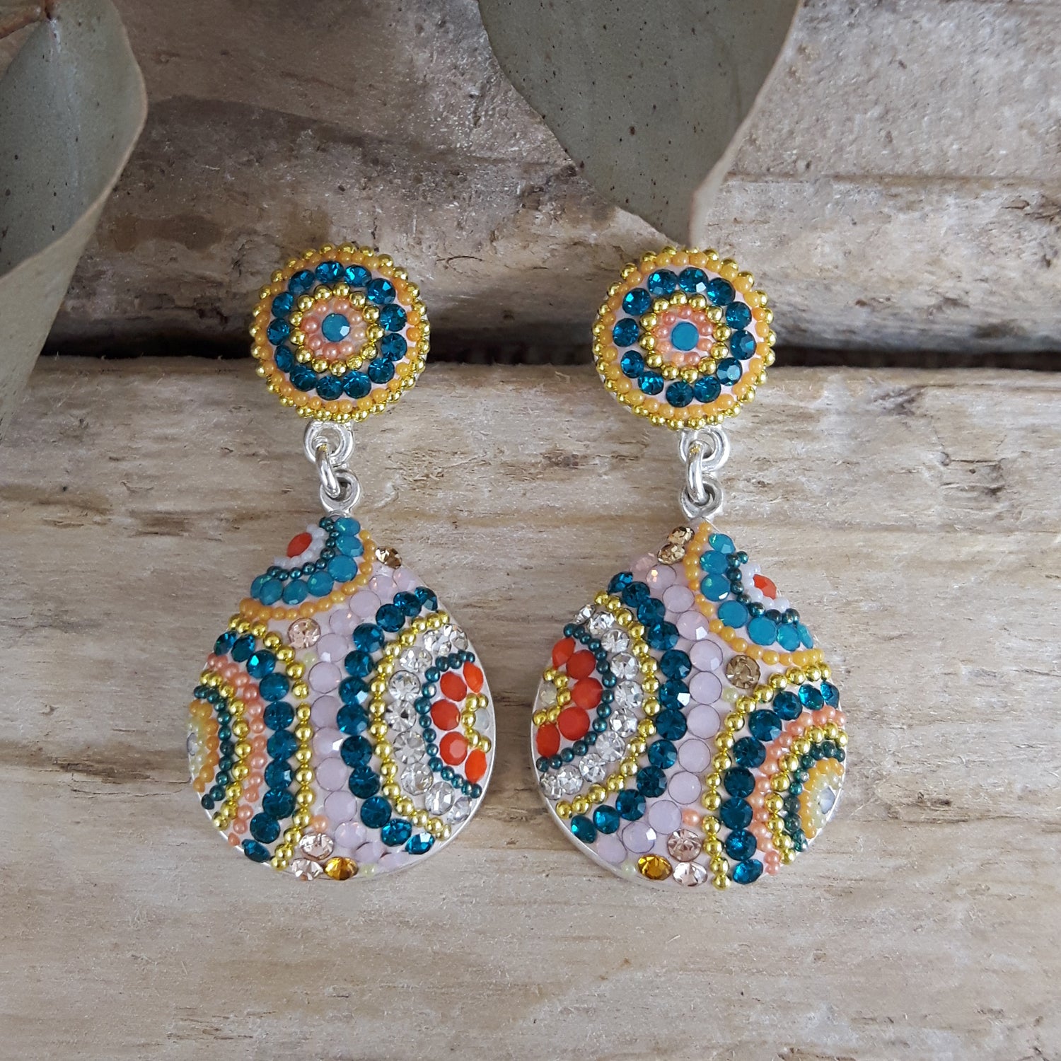 SAMPLE Allegra Carnival Double Drop Stud Earrings