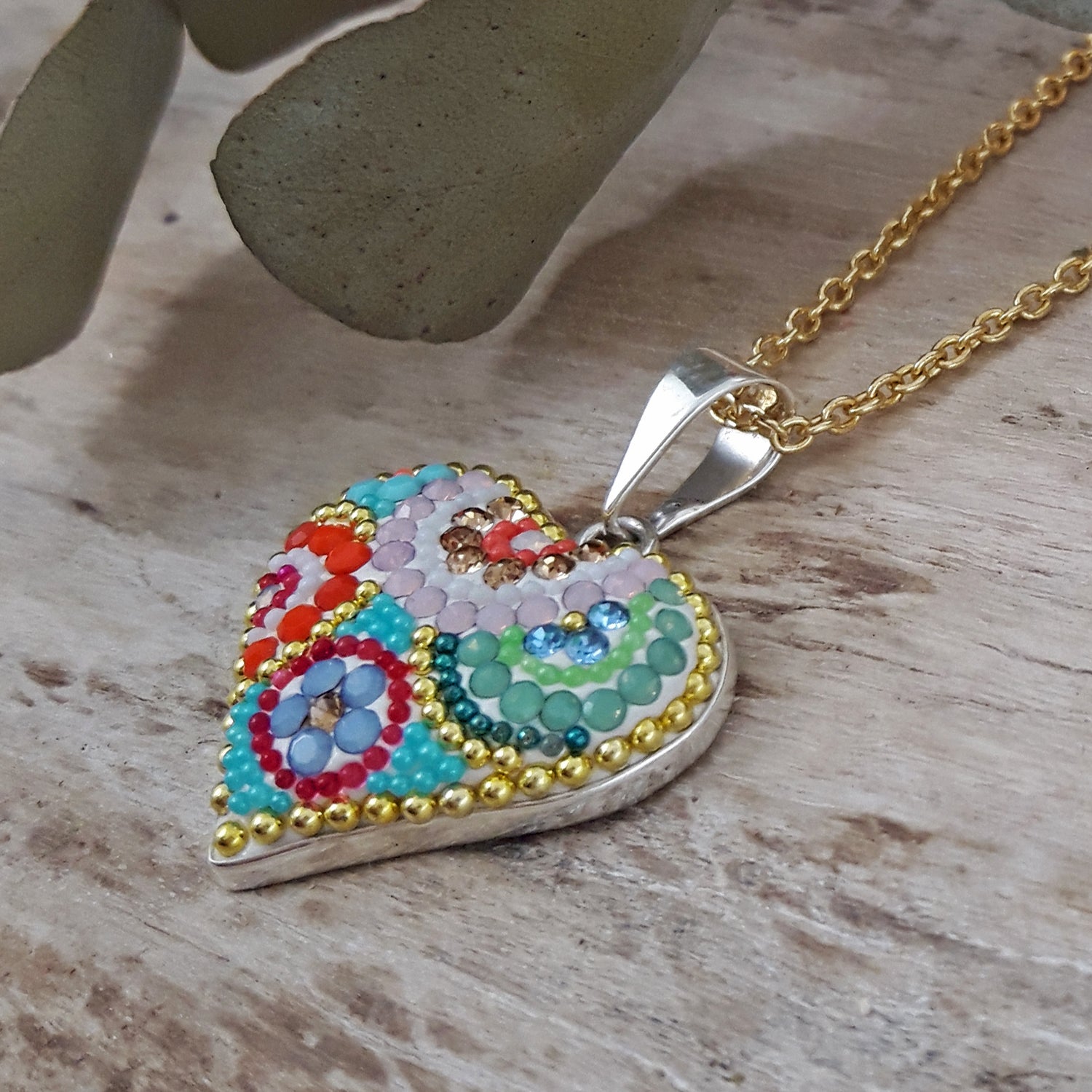 Allegra Heart Bloom Turquoise Small Pendant