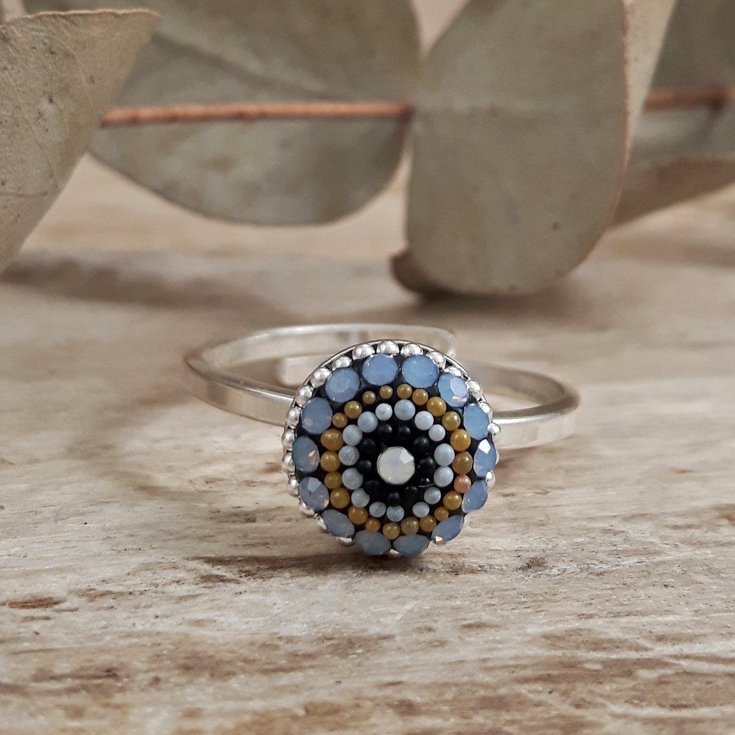 Allegra Highland Glow Mini Round Adjustable Ring