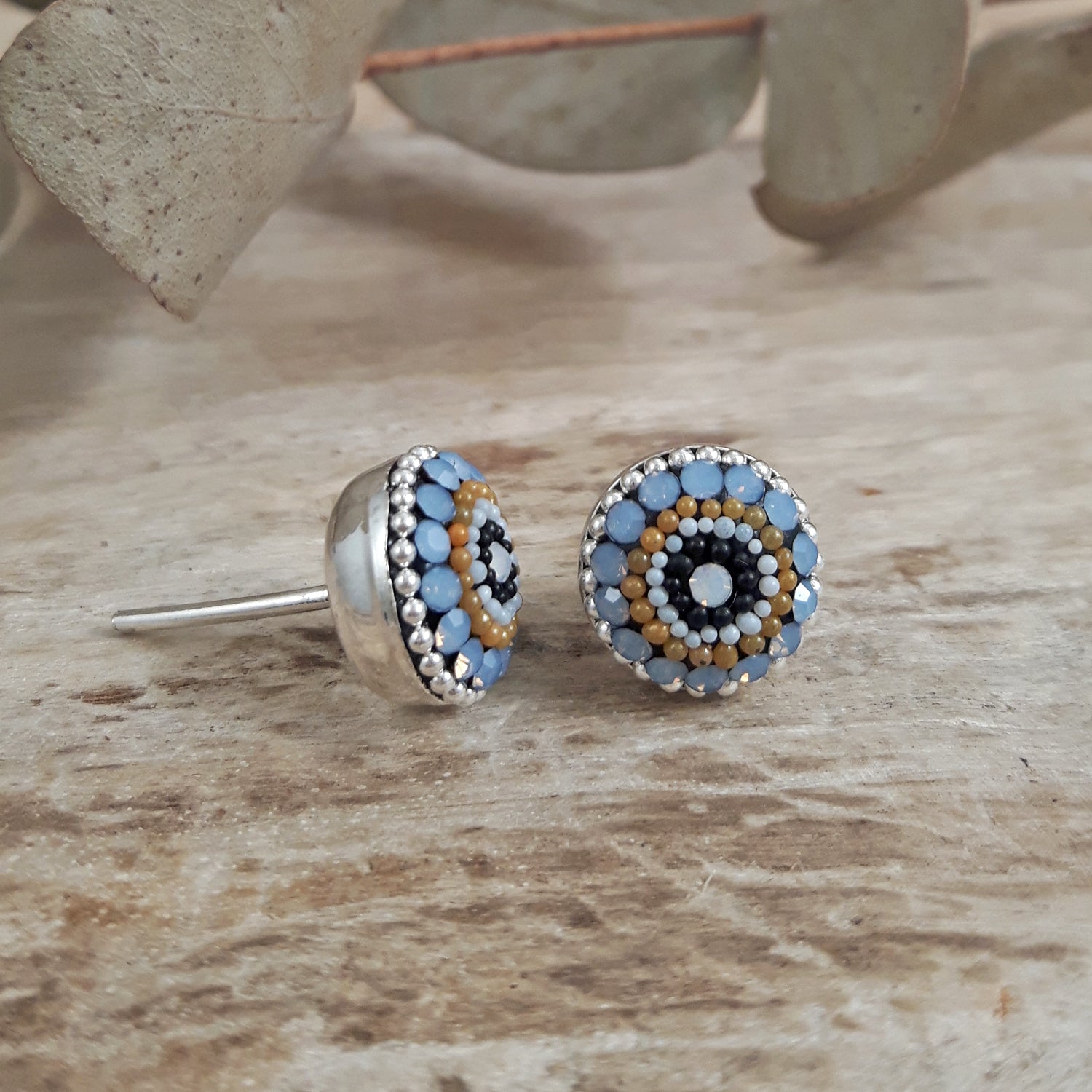 Allegra Highland Glow Round Stud Earrings