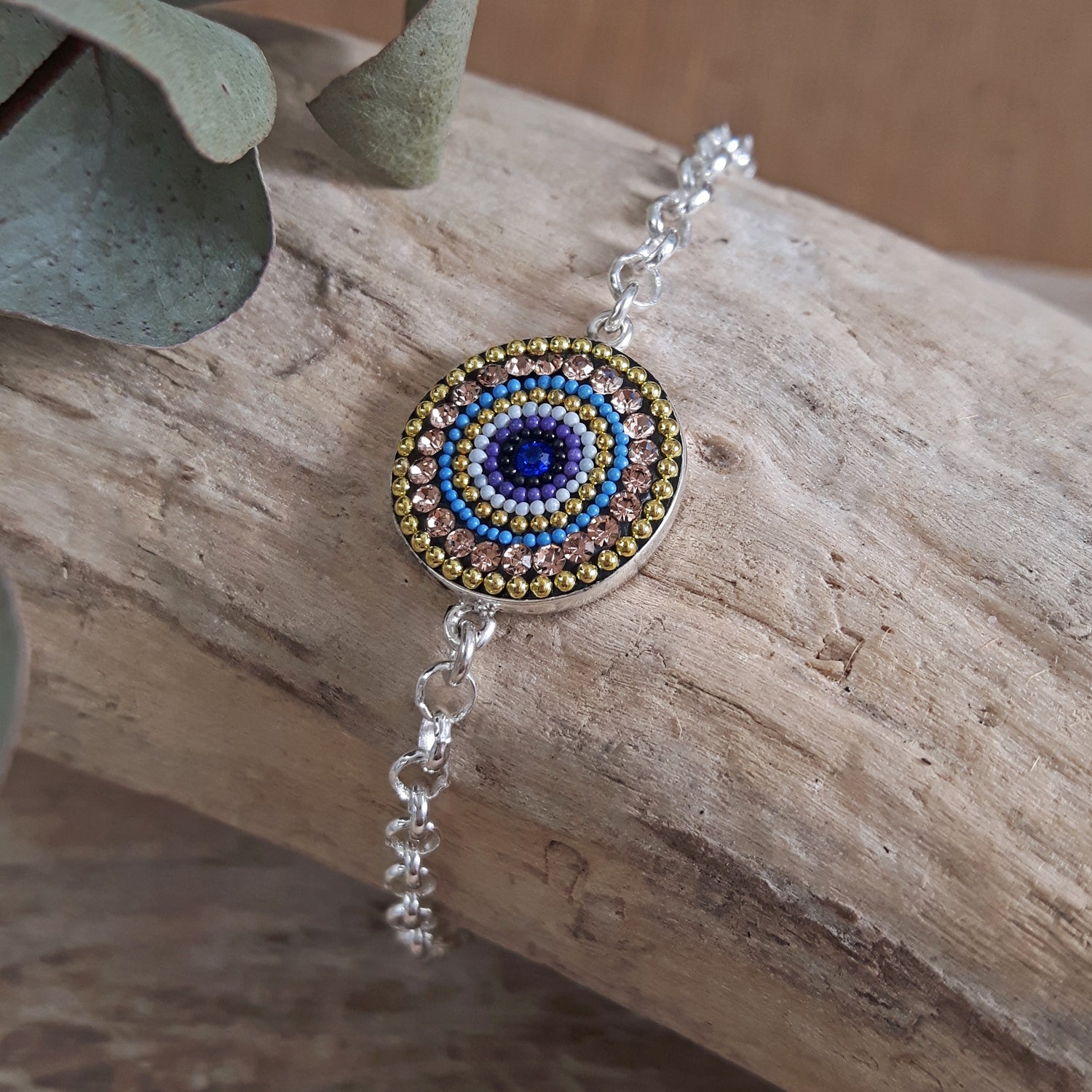 Allegra Indigo Radiance Coin Chain Bracelet