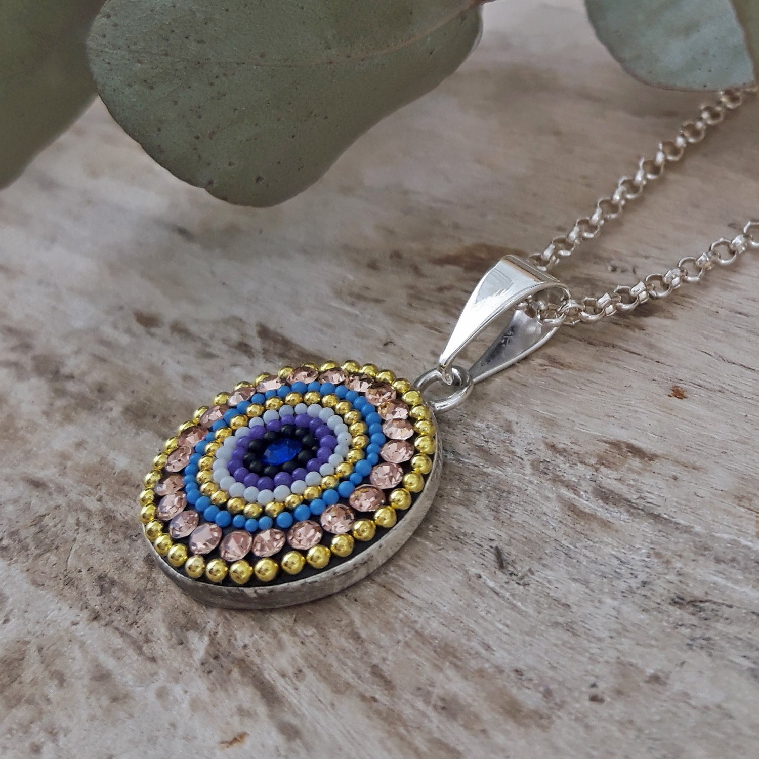 Allegra Indigo Radiance Coin Pendant