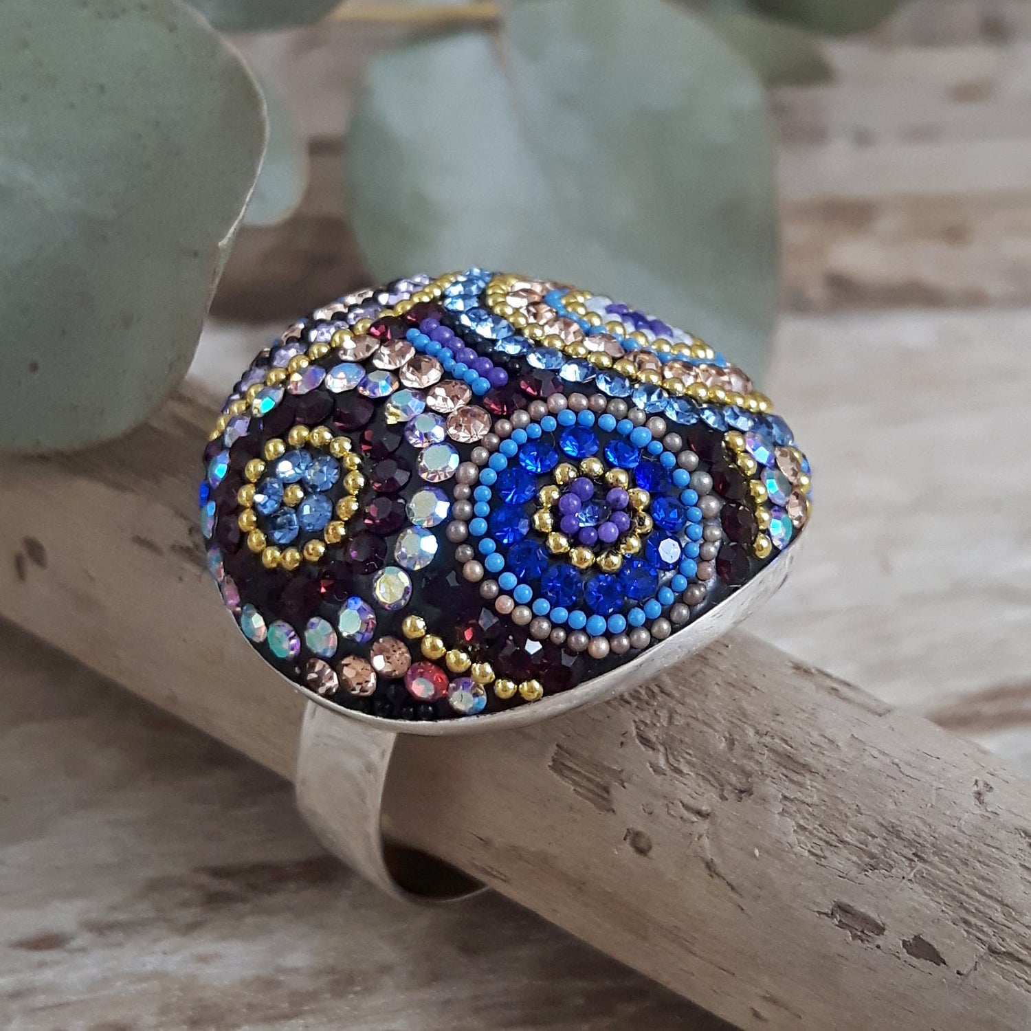 Allegra Indigo Radiance Adjustable Ring