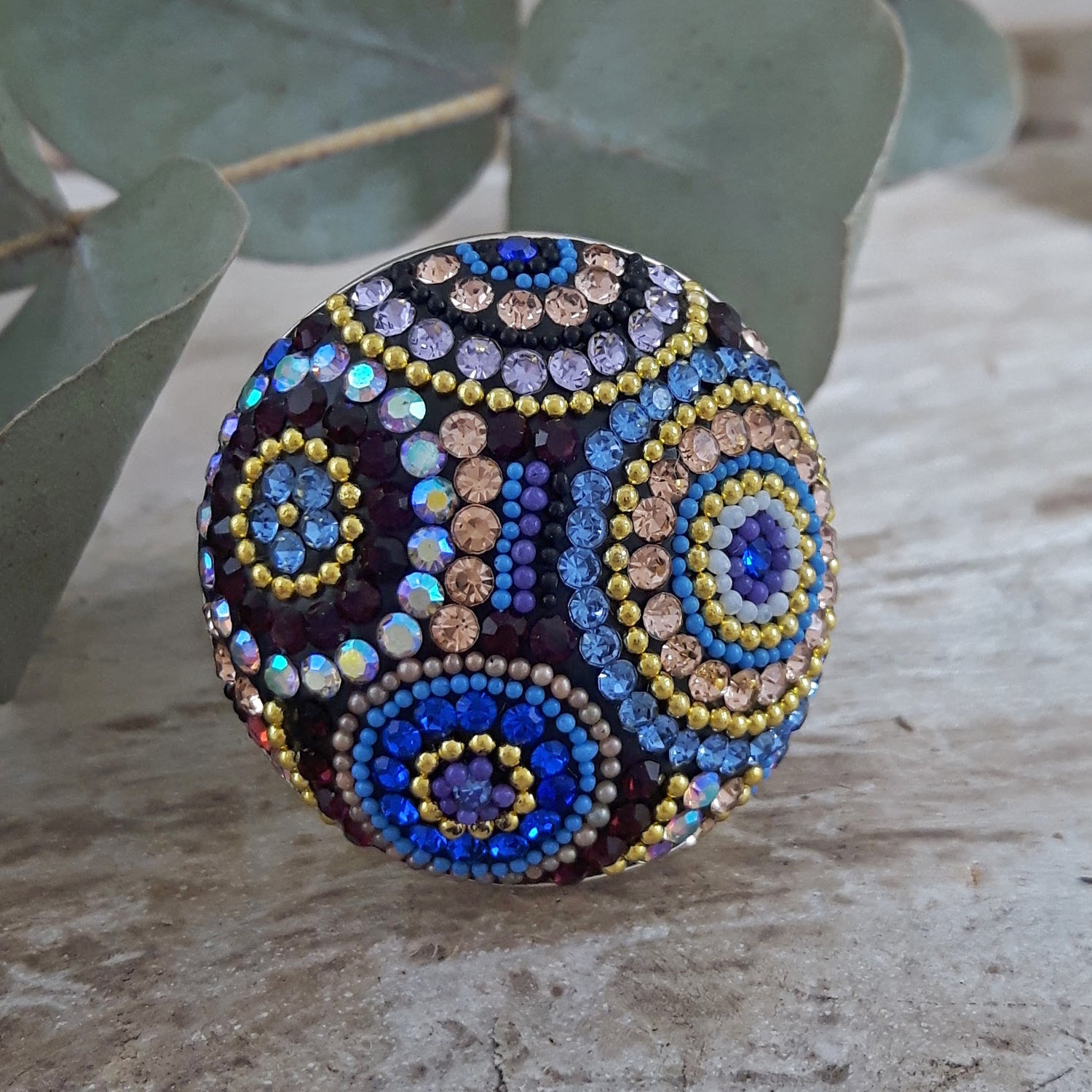 Allegra Indigo Radiance Adjustable Ring