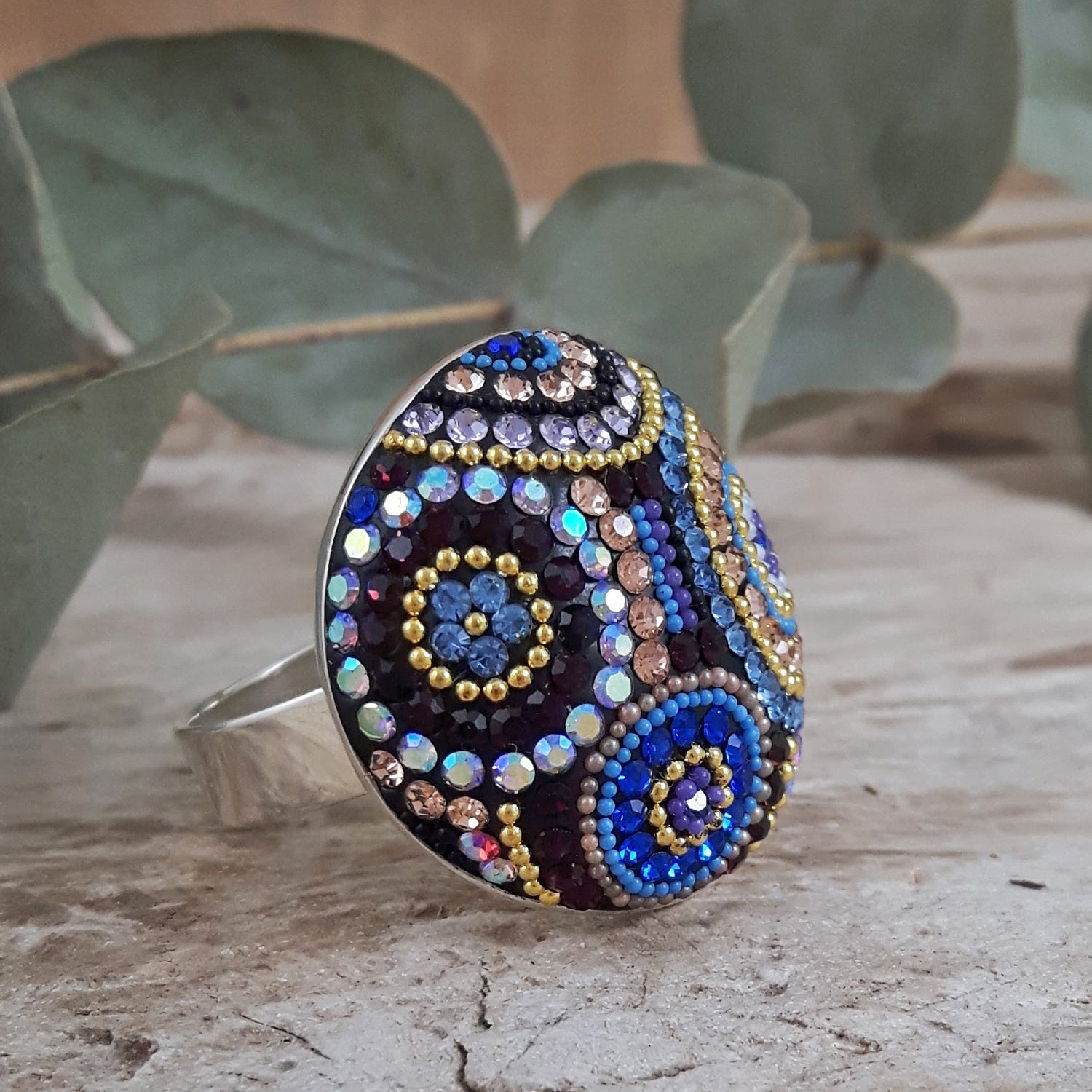 Allegra Indigo Radiance Adjustable Ring