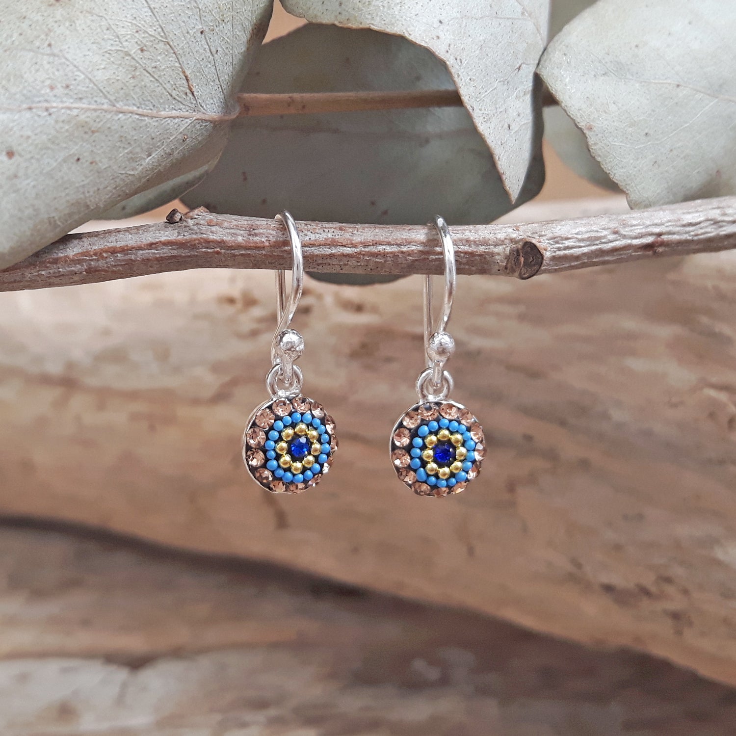 Allegra Indigo Radiance Round Drop Earrings