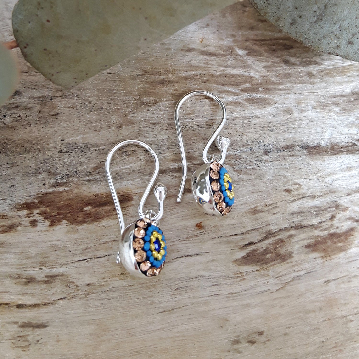 Allegra Indigo Radiance Round Drop Earrings