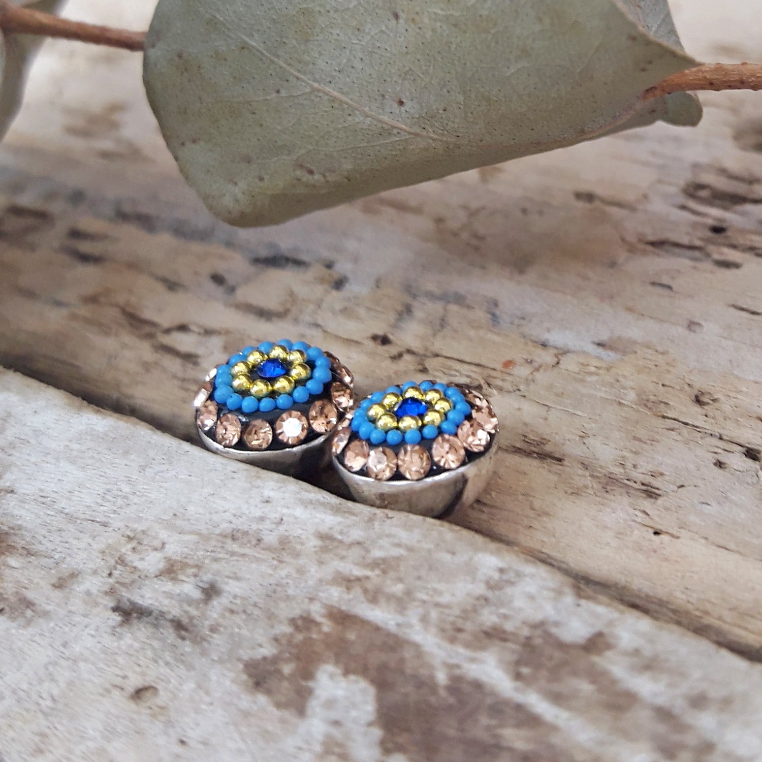Allegra Indigo Radiance Round Stud Earrings