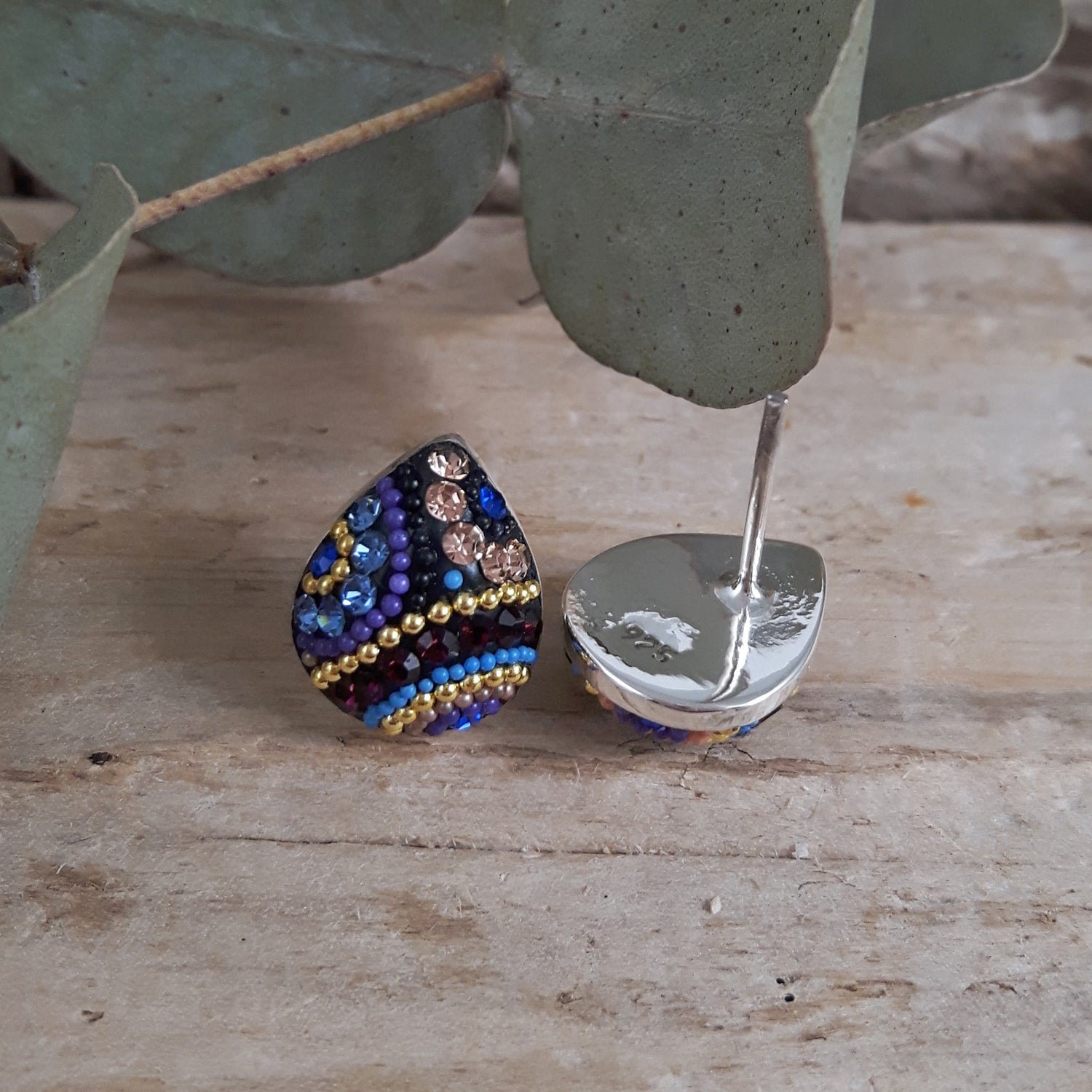 Allegra Indigo Radiance Teardrop Stud Earrings