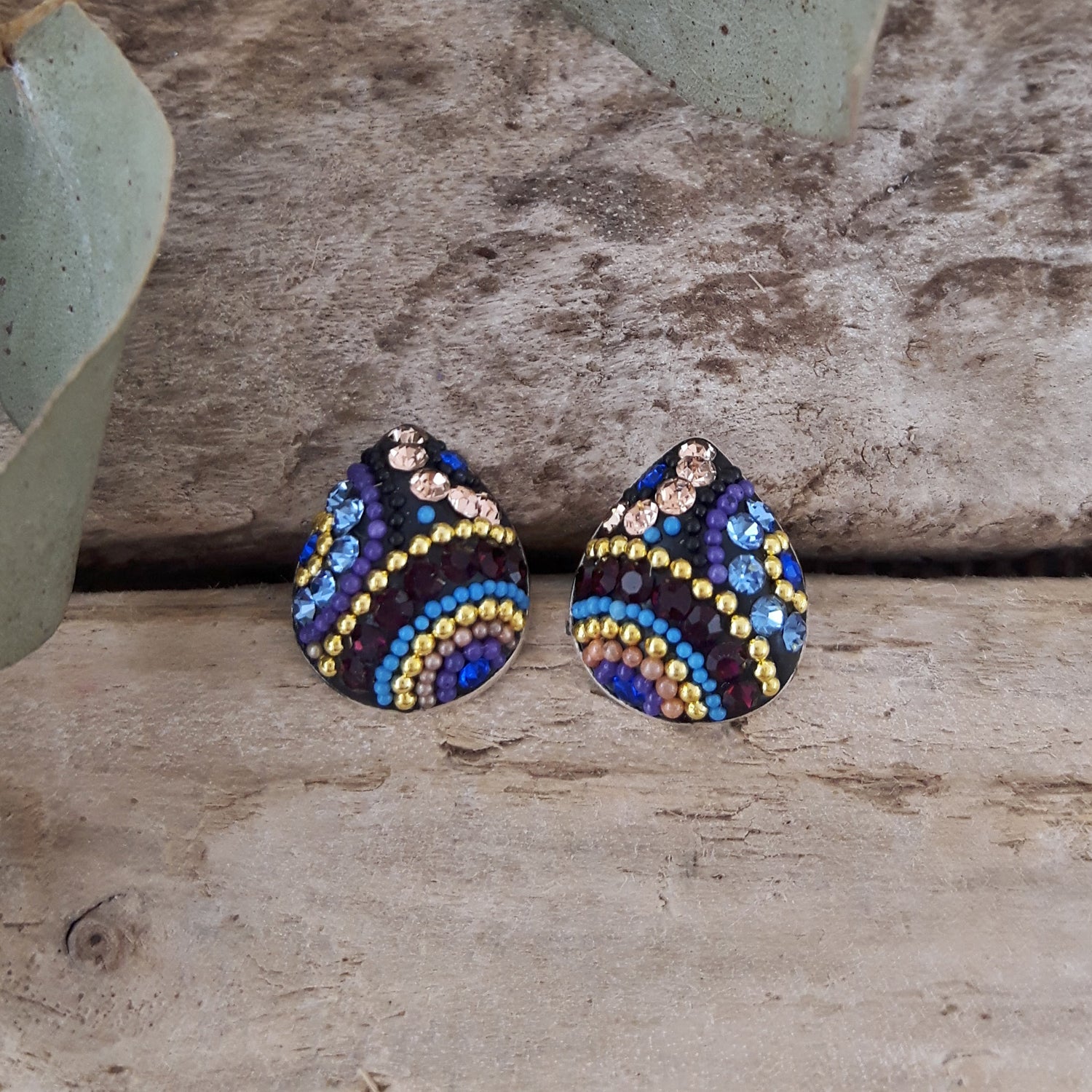Allegra Indigo Radiance Teardrop Stud Earrings