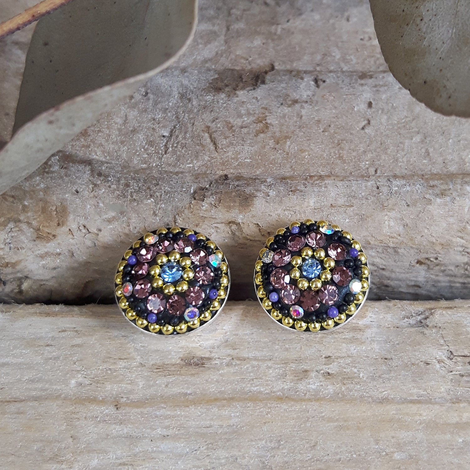 Allegra Lilac Shimmer Round Stud Earring